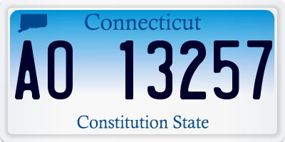 CT license plate AO13257