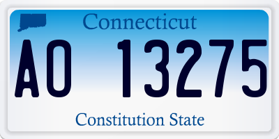 CT license plate AO13275
