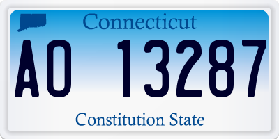 CT license plate AO13287