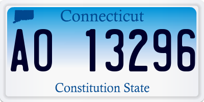 CT license plate AO13296