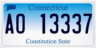CT license plate AO13337