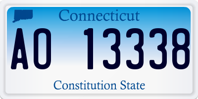 CT license plate AO13338