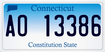 CT license plate AO13386