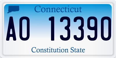 CT license plate AO13390