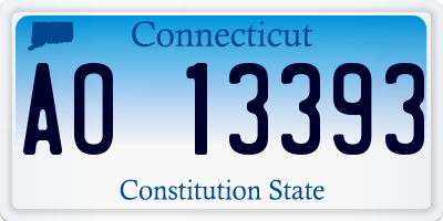 CT license plate AO13393