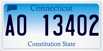 CT license plate AO13402