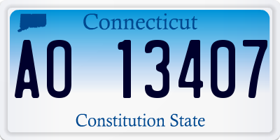 CT license plate AO13407