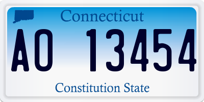 CT license plate AO13454