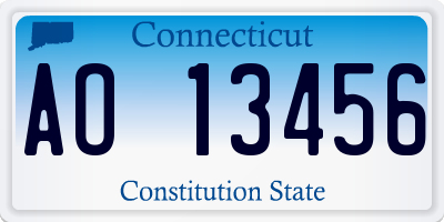 CT license plate AO13456