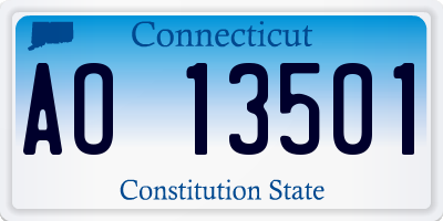 CT license plate AO13501