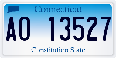 CT license plate AO13527