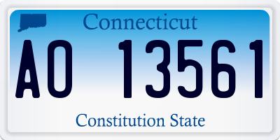 CT license plate AO13561