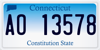 CT license plate AO13578