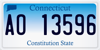 CT license plate AO13596