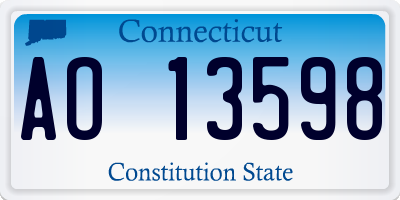CT license plate AO13598