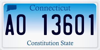 CT license plate AO13601