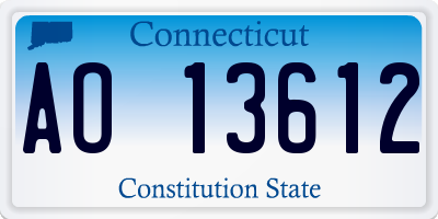 CT license plate AO13612