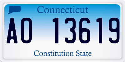 CT license plate AO13619