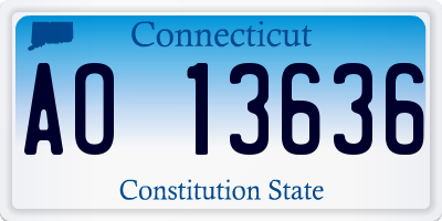 CT license plate AO13636