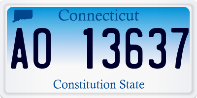 CT license plate AO13637