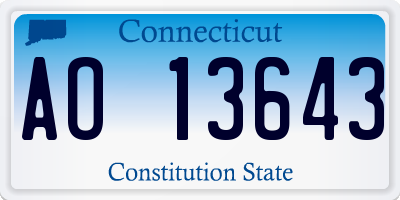 CT license plate AO13643