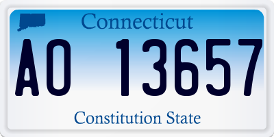 CT license plate AO13657