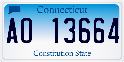 CT license plate AO13664