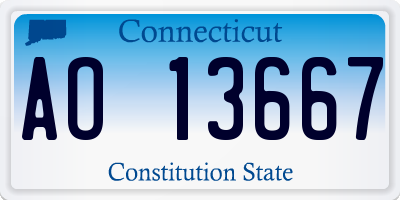 CT license plate AO13667