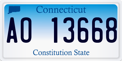 CT license plate AO13668