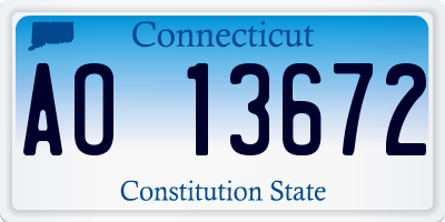 CT license plate AO13672