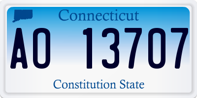 CT license plate AO13707