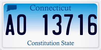CT license plate AO13716