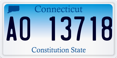 CT license plate AO13718