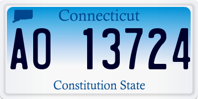 CT license plate AO13724