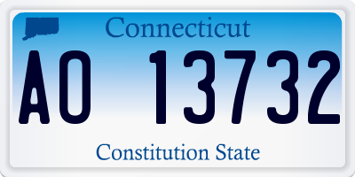 CT license plate AO13732