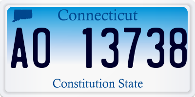 CT license plate AO13738