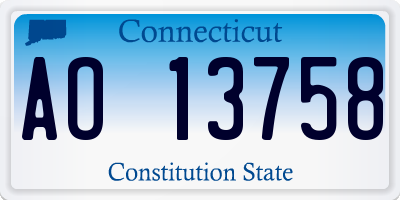CT license plate AO13758