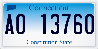 CT license plate AO13760