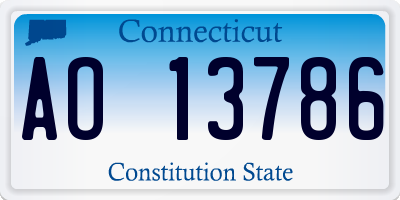 CT license plate AO13786