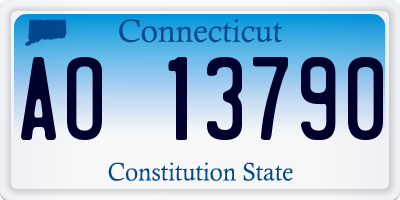 CT license plate AO13790