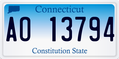 CT license plate AO13794
