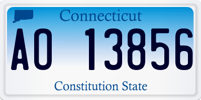 CT license plate AO13856