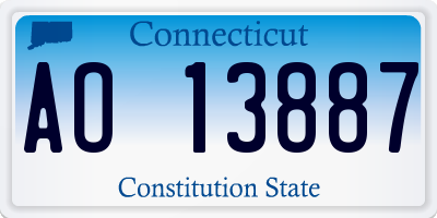 CT license plate AO13887