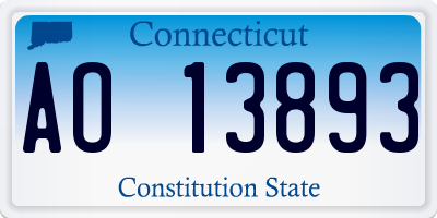 CT license plate AO13893