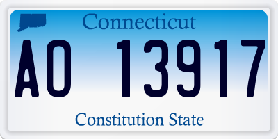 CT license plate AO13917