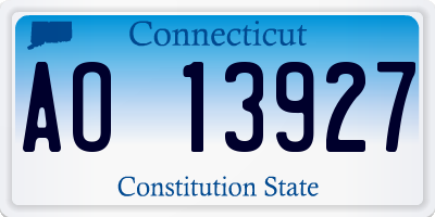 CT license plate AO13927