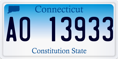 CT license plate AO13933