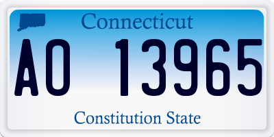 CT license plate AO13965