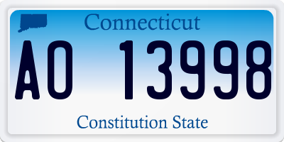 CT license plate AO13998
