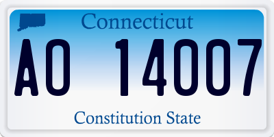 CT license plate AO14007